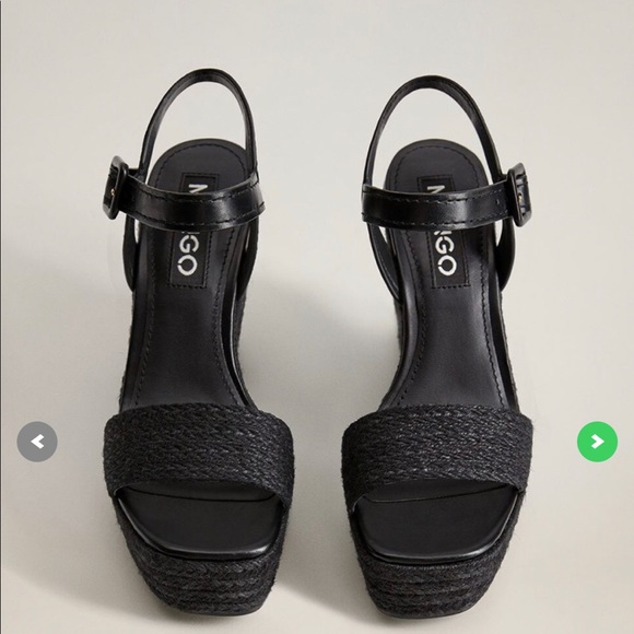 Mango Piaf wedge heel - black Sz 8 - Picture 2 of 6